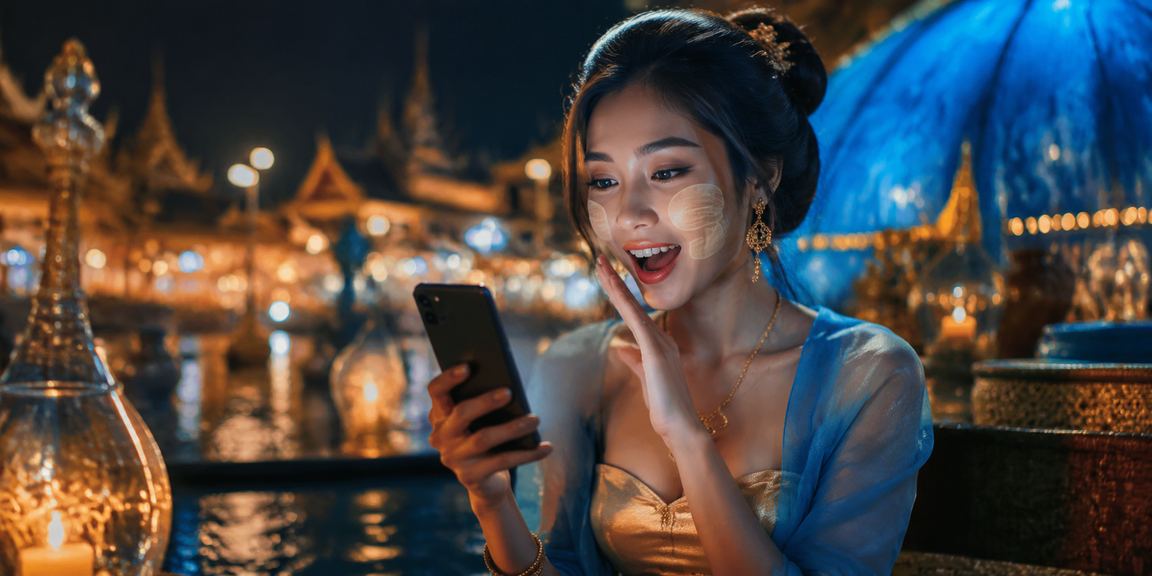 မြန်မာမိုဘိုင်းကာစီနို အသုံးပြုနေသော အမျိုးသမီး